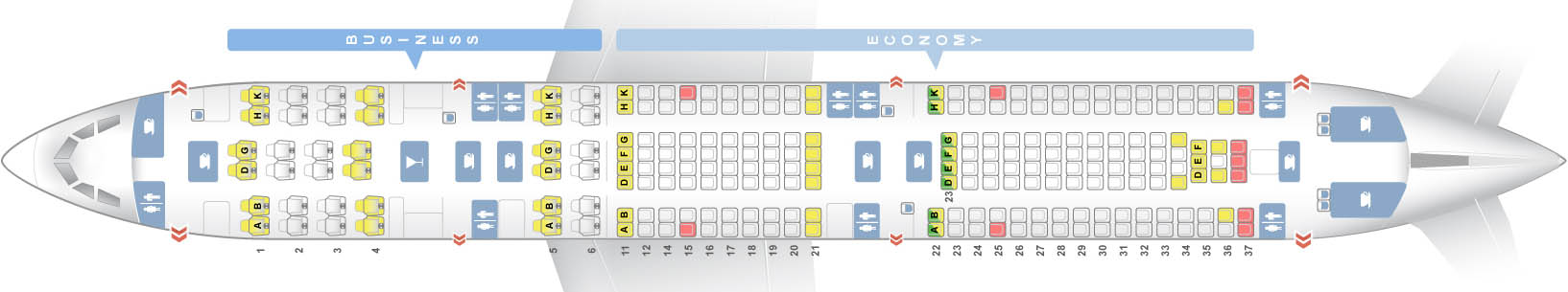 Airbus а340 схема салона