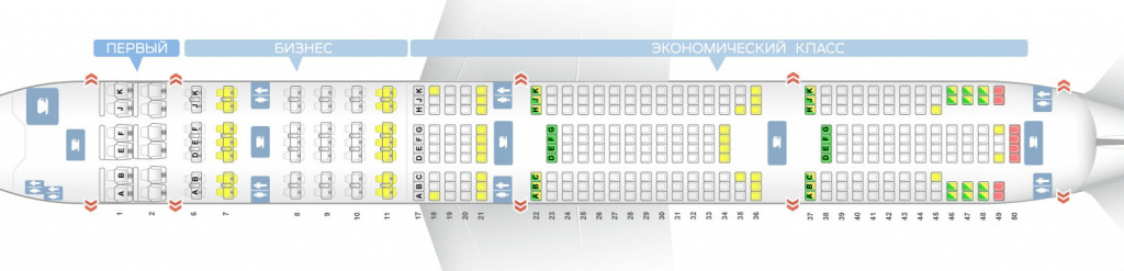Схема салона самолета Боинг 777 300